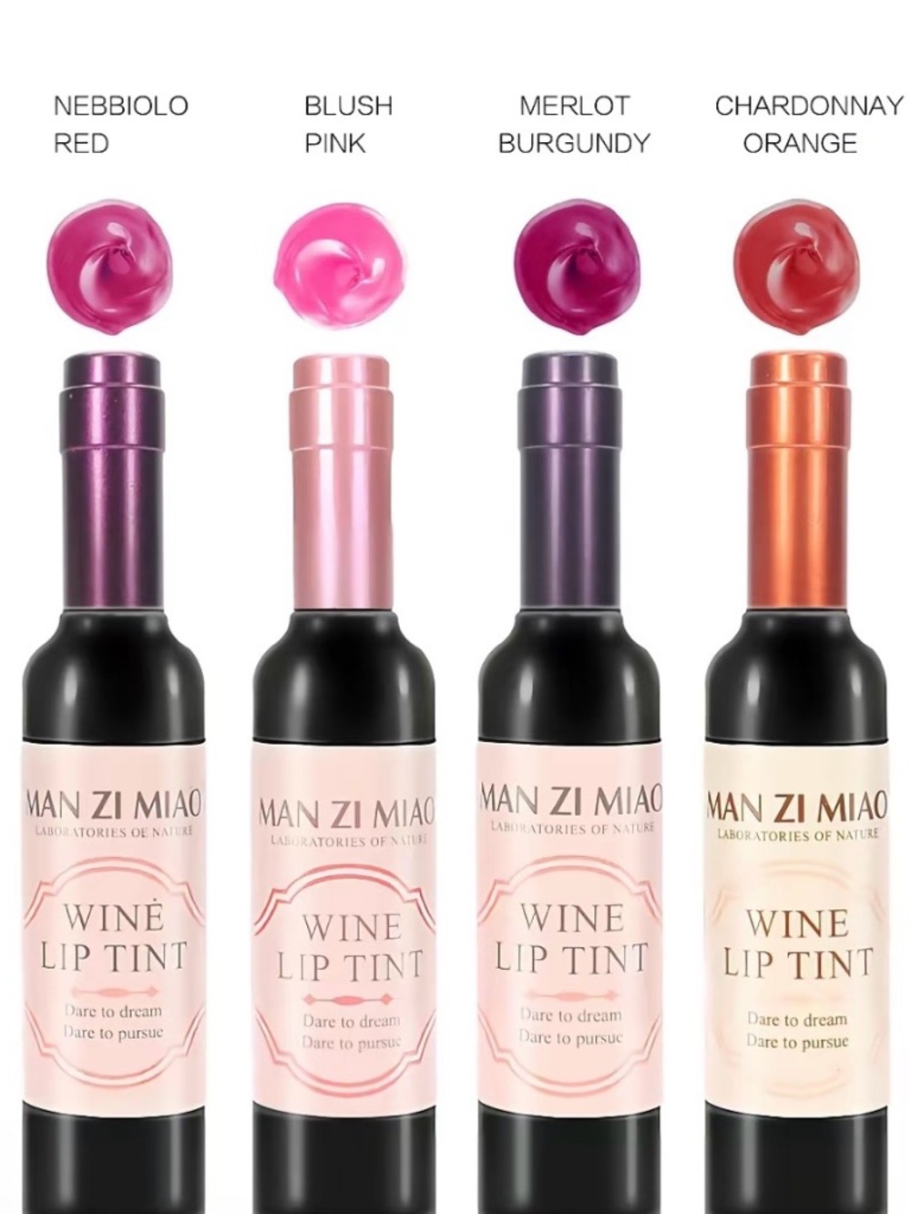 Wine Lip Tint - Blush Pink, Nebbiolo Red, Merlot Burgundy, Chardonnay Orange